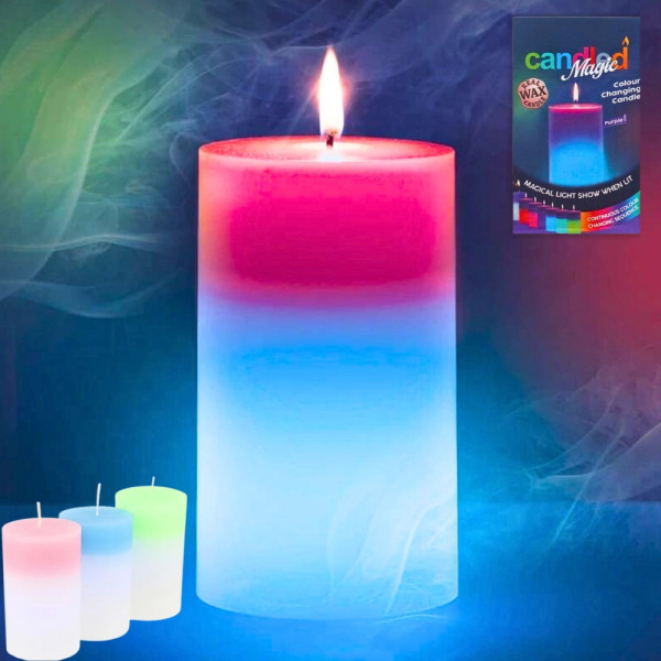 Свеча из воска с подсветкой светодиодная хамелеон Candled Magic LED меняющая цвет декоративная