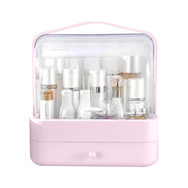 Органайзер для косметики настольный Бокс для хранения макияжа Cosmetic Storage Box LD-388 Розовый