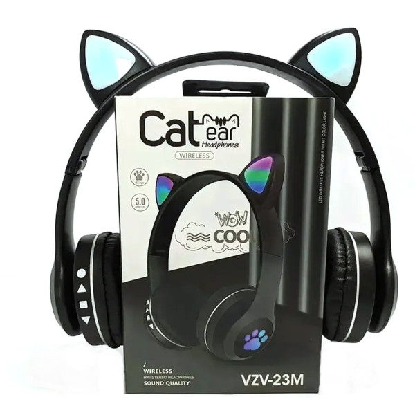 Наушники с ушками беспроводные Cat Ear VZV-23M детские наушники кошачьи ушки с микрофоном
