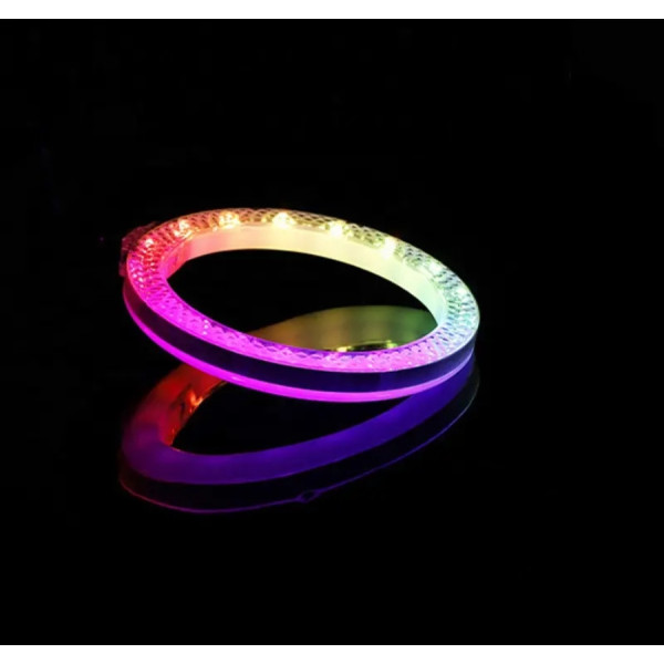 Светодиодная лампа  кольцевая 3D RGB 30 см цветная двухсторонняя LED Селфи кольцо для фото блогеров от usb