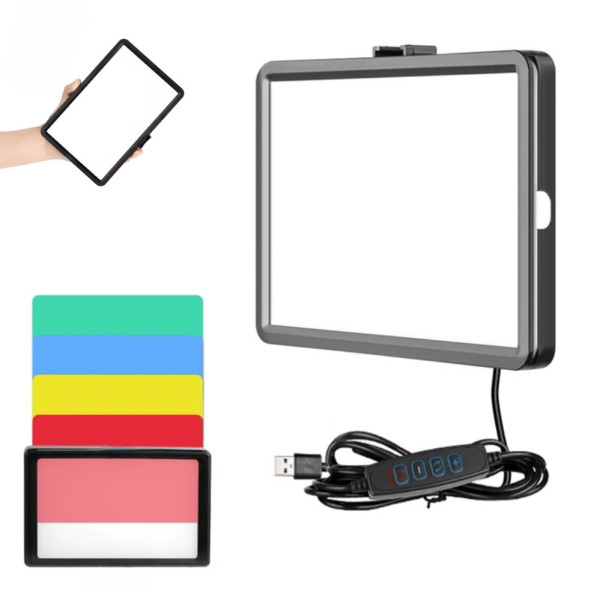 Прямоугольная LED лампа Square Fill Light 15х10 см светодиодная с цветными фильтрами видеосвет для фото видео