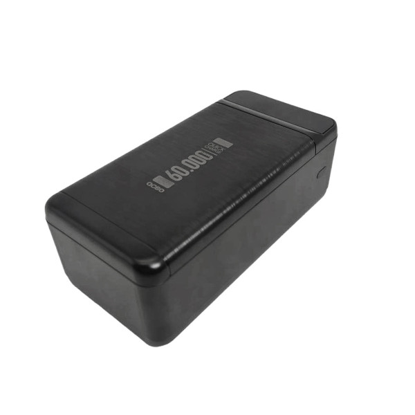 Повербанк QC60 60000 мАч Powerbank для зарядки телефона мощный Lightning Type-C Micro USB с фонариком