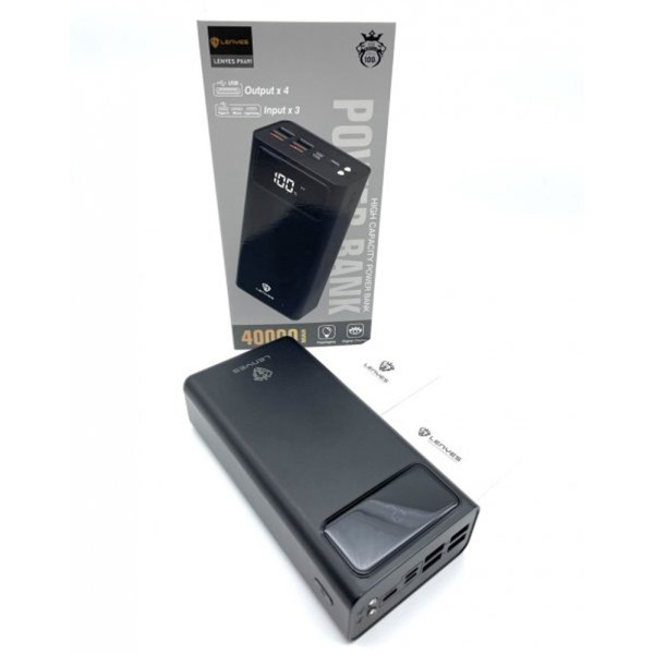 Повербанк 40000 mAh Power bank Портативный PX491 Зарядное устройство для телефона Lightning Type-C 4 USB