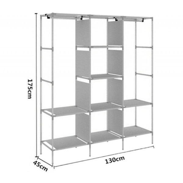 Тканевый шкаф для хранения одежды и обуви складная полка органайзер Storage Wardrobe 88130 каркасный стеллаж
