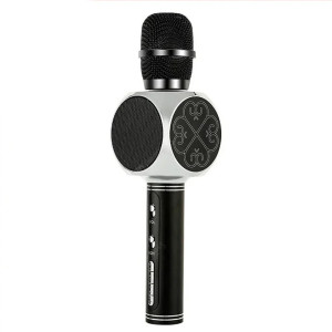 Караоке микрофон детский портативный беспроводной Bluetooth USB Черный Black Игрушка микрофоны для детей YS-63