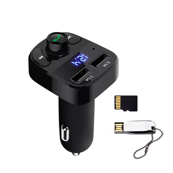 Авто FM трансмиттер Блютуз Модулятор MP3 ЮСБ для авто Earldom ET-M29 2 usb громкая связь черный Авто FM трансмиттер Блютуз Модулятор MP3 ЮСБ для авто Earldom ET-M29 2 usb громкая связь черный