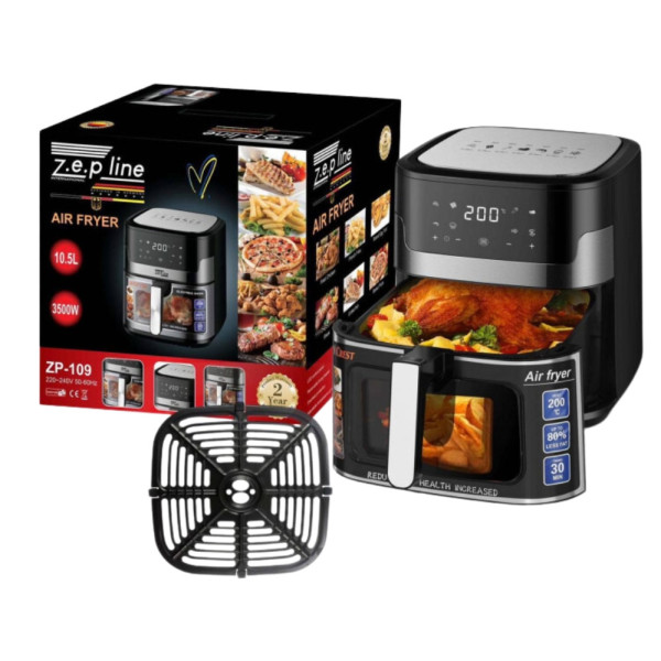 Фритюрниця без масла Zepline ZP-109 3500W сенсорна аерофрітюрниця мультипіч безмасляна 10,5л для дому Фритюрниця без масла Zepline ZP-109 3500W сенсорна аерофрітюрниця мультипіч безмасляна 10,5л для дому