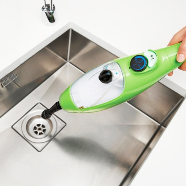 Швабра паровая 5 в 1 H2O Steam Cleaner Mop X5 пароочиститель электрошвабра универсальная Зеленая