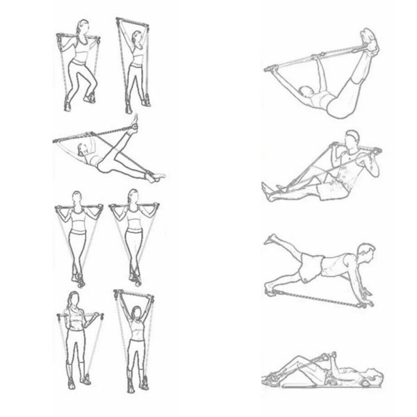 Тренажер для пилатеса Portable Pilates Studio Домашний тренажер для всего тела с палкой Пилатес студио Тренажер для пилатеса Portable Pilates Studio Домашний тренажер для всего тела с палкой Пилатес студио