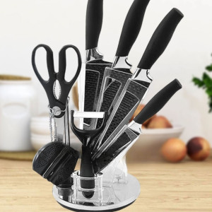 Набір ножів кухонних Knife set 8 предметів з підставкою та точилкою
