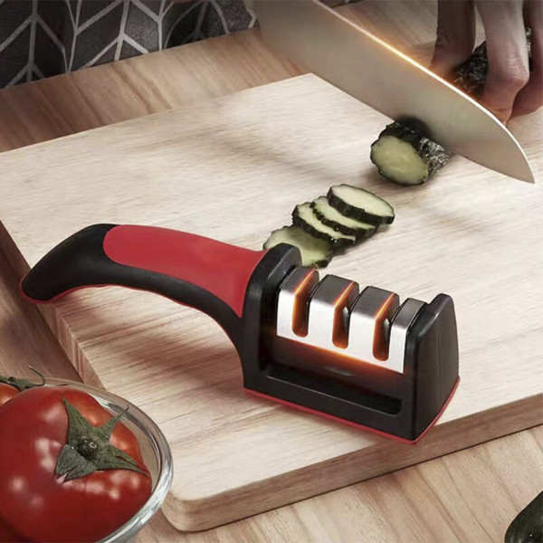 Точилка для кухонных ножей ручная механическая Ножеточка универсальная профессиональная 3 в 1 с ручкой Точилка для кухонных ножей ручная механическая Ножеточка универсальная профессиональная 3 в 1 с ручкой