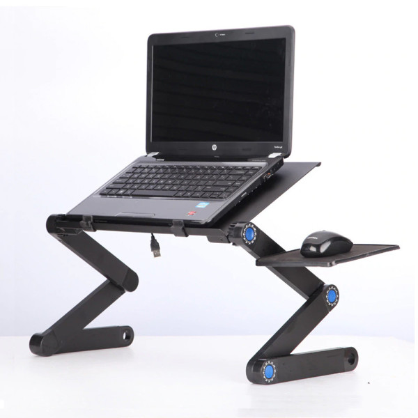 Столик трансформер для ноутбука Охлаждающий LAPTOP TABLE Т9 Портативный Стол-подставка складной металлический Столик трансформер для ноутбука Охлаждающий LAPTOP TABLE Т9 Портативный Стол-подставка складной металлический