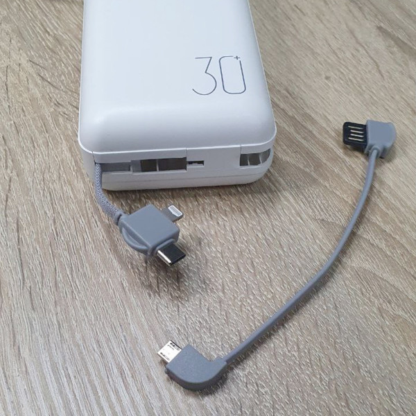 Powerbank Портативный Повербанк Veron 30000mAh Пауэрбанк для зарядки телефона Micro Type-c Lightning павербенк