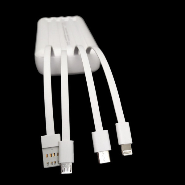 Портативная беспроводная зарядка 20000 mAh для Type-C/micro USB/ Lightning Повербанк беспроводной на 20000