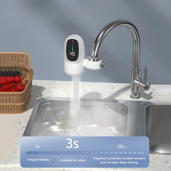 Электрический проточный водонагреватель с экраном Electric Water Heater насадка бойлер на кран ZSW-D03 Электрический проточный водонагреватель с экраном Electric Water Heater насадка бойлер на кран ZSW-D03