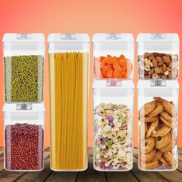 Набор герметичных контейнеров пластиковых Food storage 7 шт Органайзер для хранения сыпучих продуктов и круп