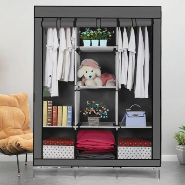 Тканевый шкаф для хранения одежды и обуви складная полка органайзер Storage Wardrobe 88130 каркасный стеллаж