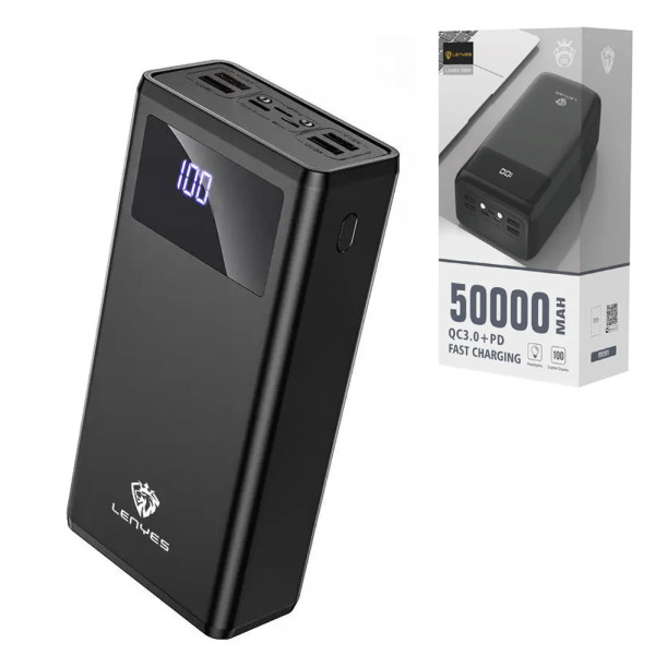 Повербанк 50000 mAh Power bank PX591 мощный Зарядное устройство для телефона Lightning Type-C 4 USB