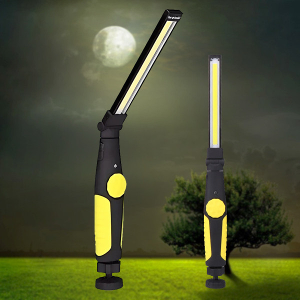 Фонарик аккумуляторный складной на магните Work Lights Фонарь 360° с крючком и магнитным основанием