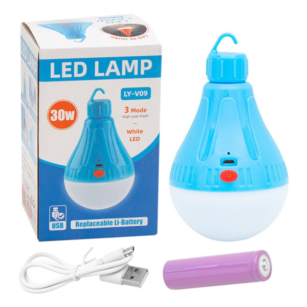 Акумуляторна лампа світлодіодна LY-V09 підвісний LED світильник з гачком для кемпінгу та будинку
