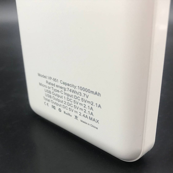 Повербанк Power Bank Портативный аккумулятор Powerbank 2USB Павер бенк Повер банк Veron Белый 10000 mAh