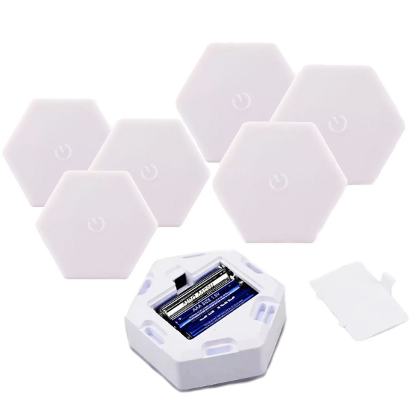 Светильник модульный LED RGB сенсорный шестигранный с пультом составная лампа соты настенные 6 шт комплект