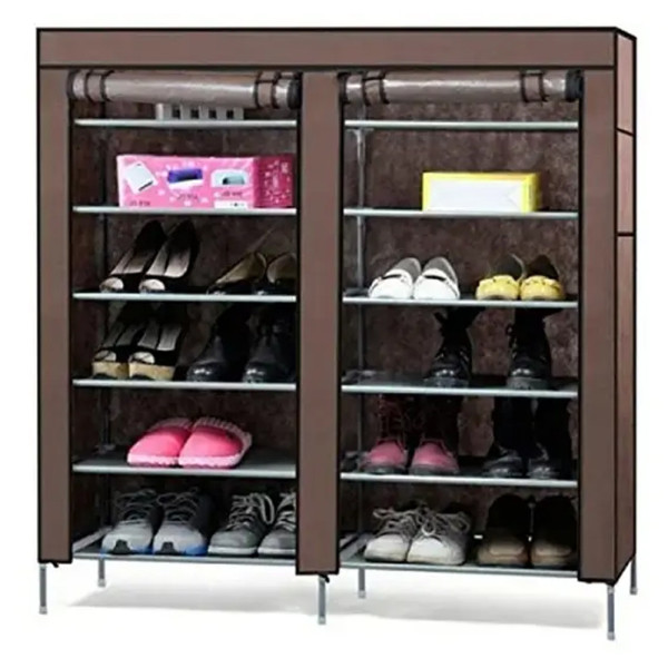 Тканевый шкаф для хранения обуви складная полка органайзер Shoe Cabinet каркасный стеллаж в прихожую
