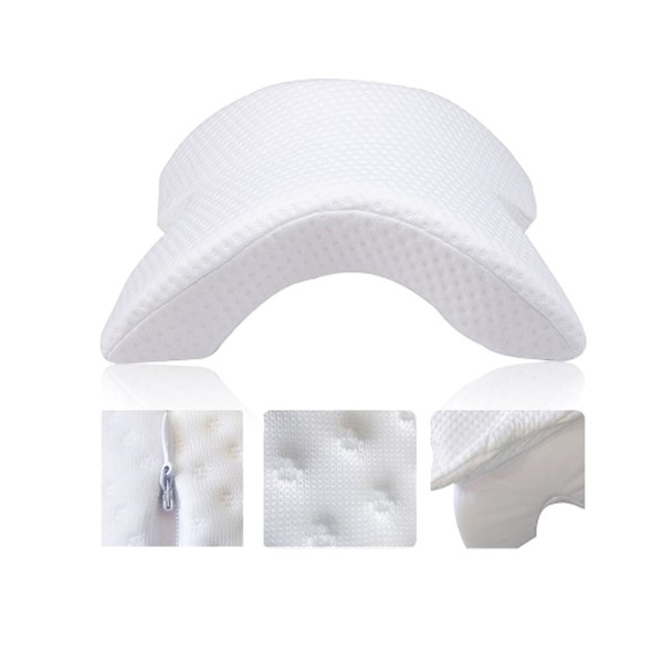 Ортопедическая Подушка туннель с памятью Memory Foam Pillow с тоннелем для руки для шеи с пеной Белая