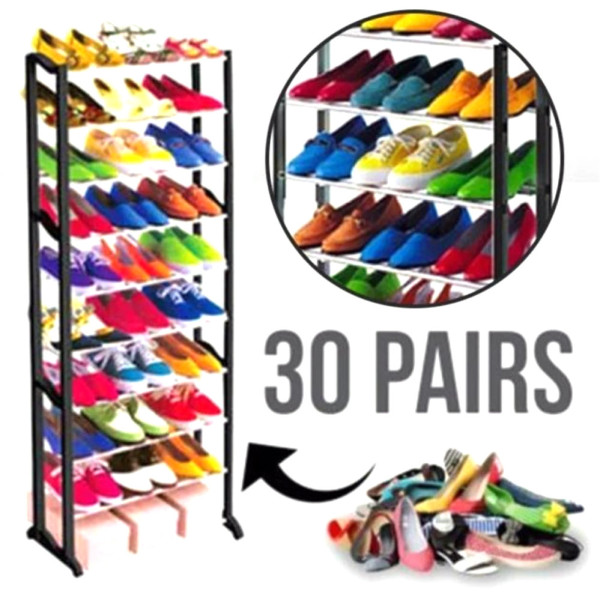 Полка складная для обуви стеллаж на 10 секций стойка подставка Amazing Shoe Rack Органайзер обувной