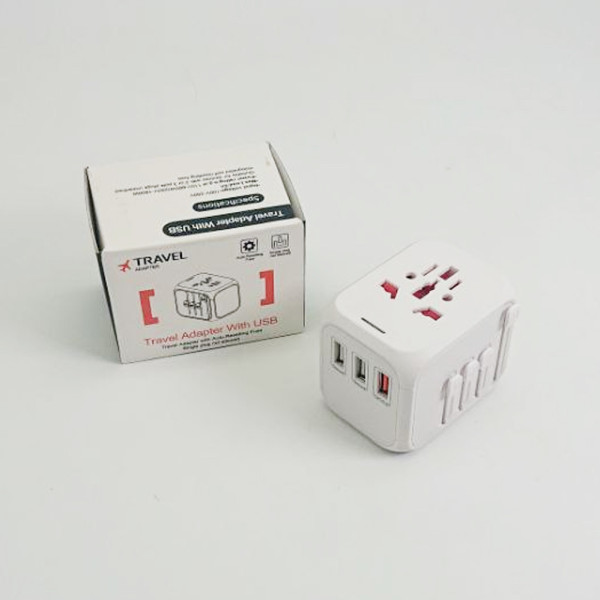 Универсальный адаптер для путешествий и дома сетевой USB Travel Adapter переходник для розеток Белый Универсальный адаптер для путешествий и дома сетевой USB Travel Adapter переходник для розеток Белый