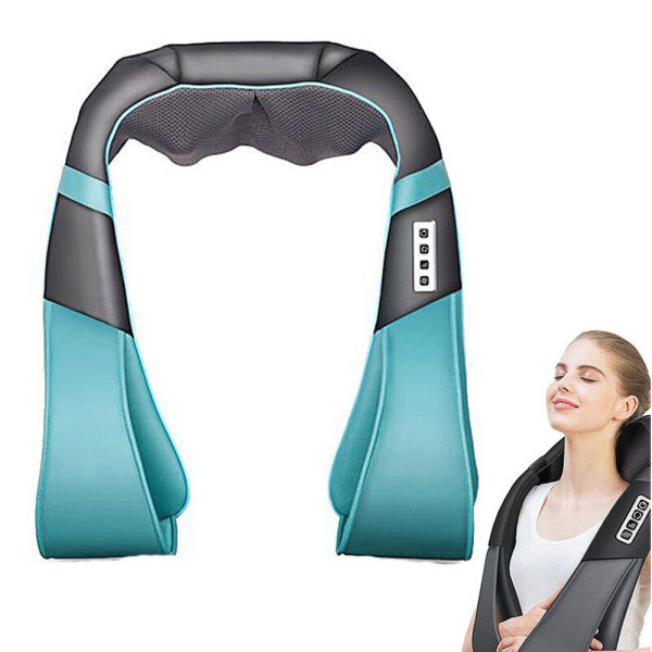Универсальный роликовый Массажер для шеи и спины Massage Shawl с подогревом от сети и прикуривателя