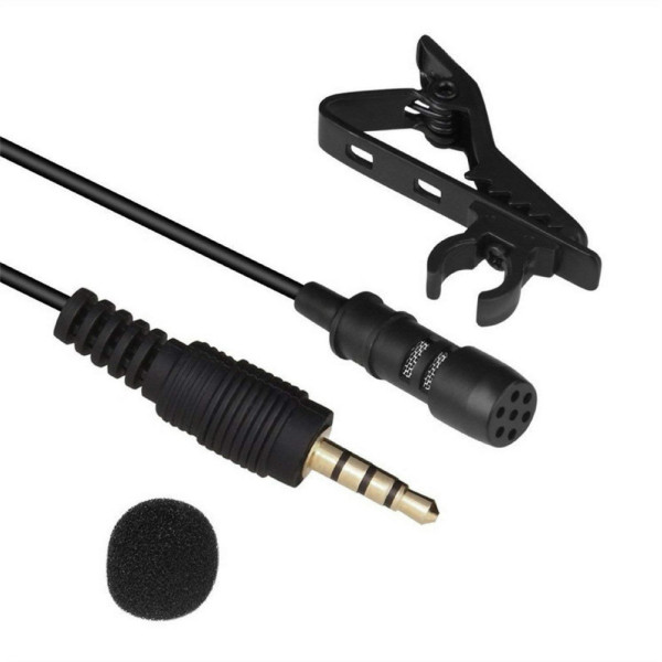 Микрофон петличный для записи звука Петличка блогерская для смартфона Mic M-01 jack 3.5 мм с клипсой стерео