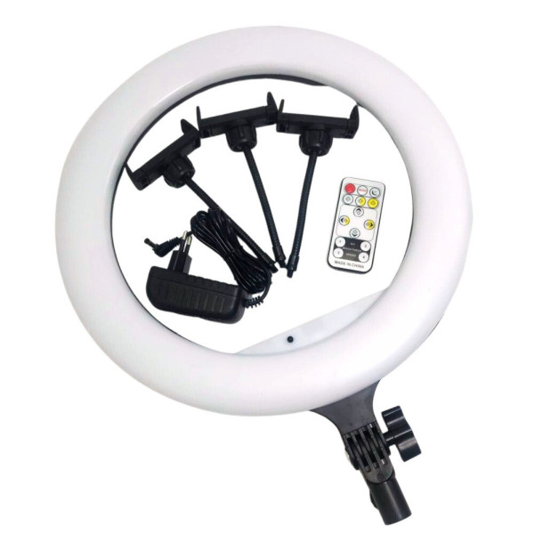 Кольцевая светодиодная LED лампа Ring Light RL-14 Набор блогера визажиста для фото и видео Селфи кольцо 36 см
