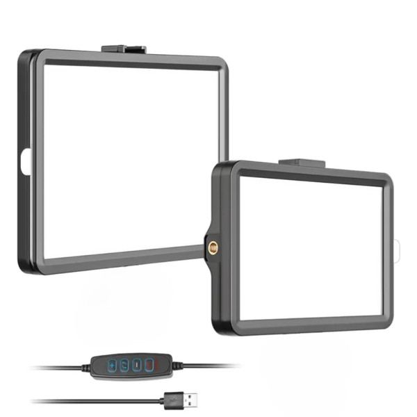 Светодиодная прямоугольная лампа 19х12,5см Ring Fill Light с цветными фильтрами и штативом 2м для фото видео