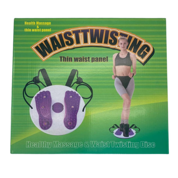 Спортивный диск напольный с масажным эффектом вращающийся WAIST TWISTING для ног и талии с эспандерами