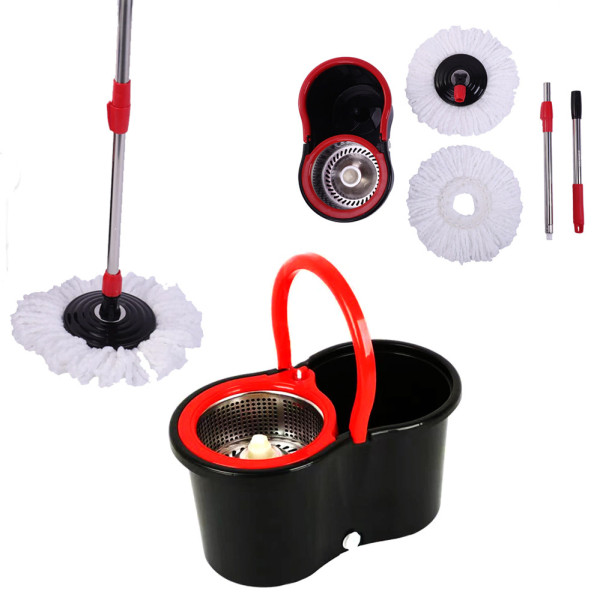 Швабра з відром та автоматичним віджиманням полосканням Spin Mop турбо швабра ледарка з центрифугою