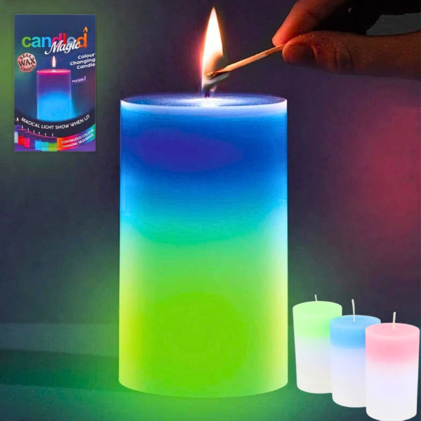Свеча из воска с подсветкой светодиодная хамелеон Candled Magic LED меняющая цвет декоративная
