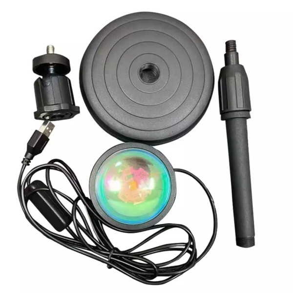 Проекционный светильник RGB на штативе USB проектор атмосферная лампа разноцветная Sunset Lamp с пультом РГБ