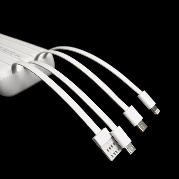 Портативная беспроводная зарядка 20000 mAh для Type-C/micro USB/ Lightning Повербанк беспроводной на 20000