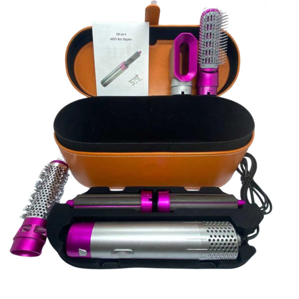 Фен стайлер​​​​​​​ 5 в 1 в подарочной коробке HAIR BRUSH щетка с насадками для завивки и укладки волос