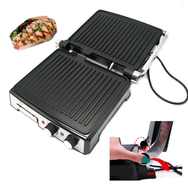 Контактный гриль электрический прижимной с таймером z.e.pline 3500W ZP-057 панини электрогриль