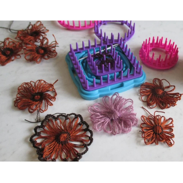Набор для вязания цветов и узоров (для тенерифе), Станок Flower loom, Спицы, крючки и аксессуары для вязания Набор для вязания цветов и узоров (для тенерифе), Станок Flower loom, Спицы, крючки и аксессуары для вязания