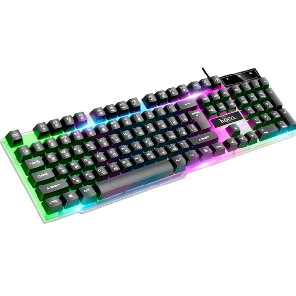 Клавіатура комп'ютера ігрова з RGB підсвічуванням настільна клава з мишкою світлодіодна для ПК Hoco GM18 Клавіатура комп'ютера ігрова з RGB підсвічуванням настільна клава з мишкою світлодіодна для ПК Hoco GM18