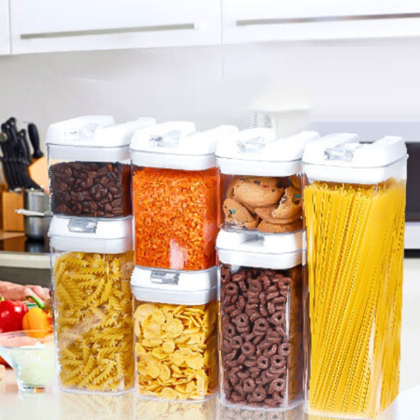 Набор герметичных контейнеров пластиковых Food storage 7 шт Органайзер для хранения сыпучих продуктов и круп Набор герметичных контейнеров пластиковых Food storage 7 шт Органайзер для хранения сыпучих продуктов и круп
