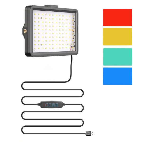 Прямоугольная светодиодная лампа 15х10 см Square Fill Light с цветными фильтрами и штативом 2м для фото видео Прямоугольная светодиодная лампа 15х10 см Square Fill Light с цветными фильтрами и штативом 2м для фото видео