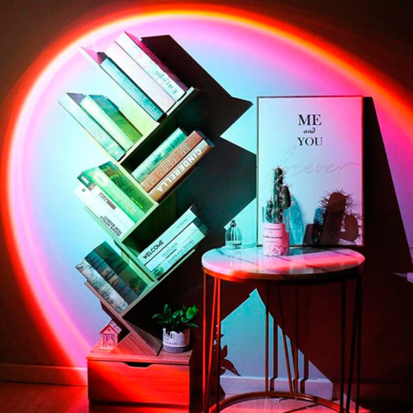 Светильник проекционный Sunset Lamp RGB с пультом на штативе USB проектор атмосферная лампа разноцветная