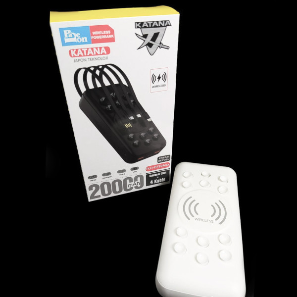 Портативная беспроводная зарядка 20000 mAh для Type-C/micro USB/ Lightning Повербанк беспроводной на 20000