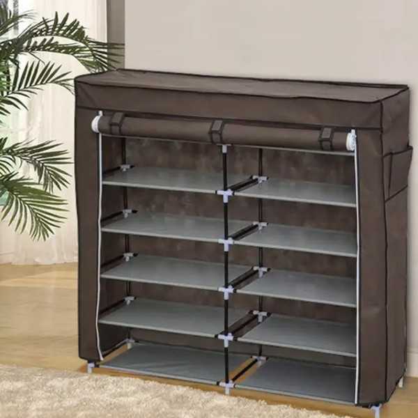 Тканевый шкаф для хранения обуви складная полка органайзер Shoe Cabinet каркасный стеллаж в прихожую