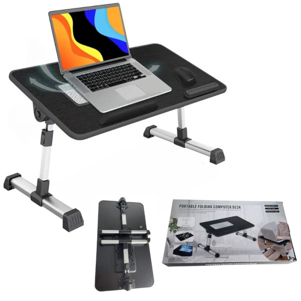 Столик подставка со встроенным вентилятором для ноутбука PORTABLE FOLDING COMPUTER DESK переносной складной