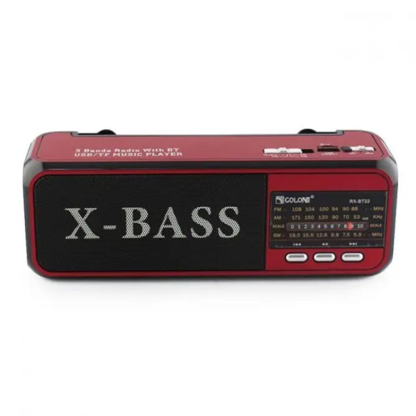 Радиоприемник аккумуляторный GOLON RX-BT22 с фонарем и Bluetooth колонкой вход под usb и флеш-карту